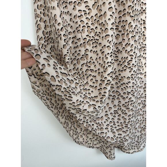 Animal Print Leopard Cheetah Print Pink Black Assymmetrical Midi Skirt Sz Medium - Picture 2 of 8